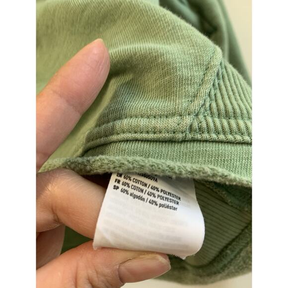 American Eagle Outfitters Women’s Hoodie Green Cropped Drawstring Pullover Sz S - Picture 4 of 10